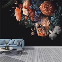 Self-Adhesive Floral Wallpaper Mural 138"x106"