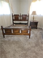 Sumter Bed with Night Stand and Modern Lamp