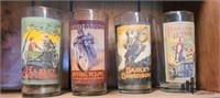 Set of Four Harley Davidson Theme Glasses