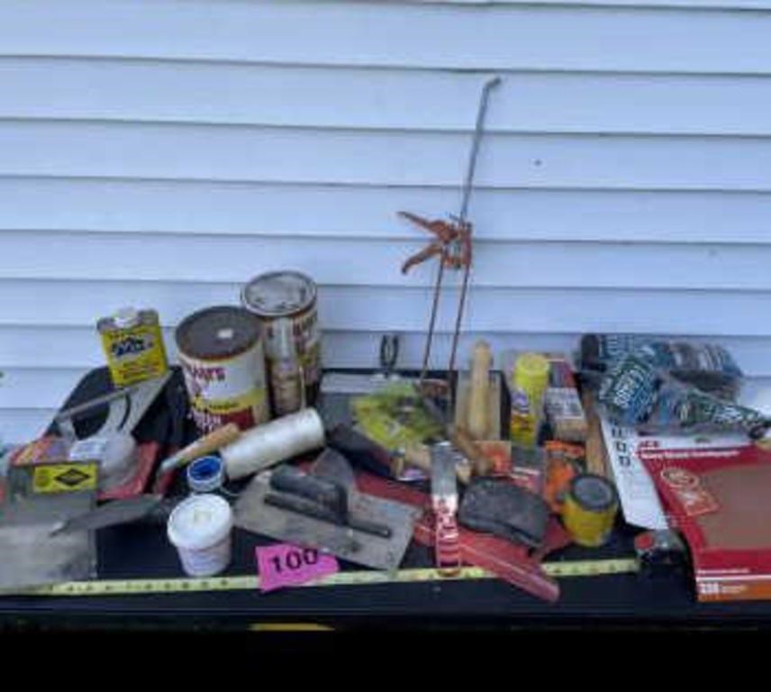 Miscellaneous Including Caulking Gun, Sand Paper,