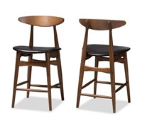 Flora 24 in. Black Counter Stool (Set of 2) BY