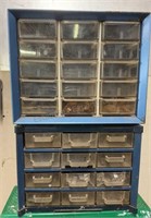 Pair of Small Metal Hardware Storage Drawers with