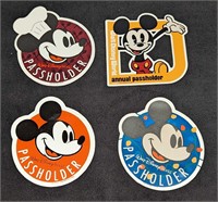 4 Mickey Mouse Disney Passholder Magnets