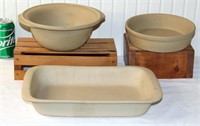 3 Pampered Chef Baking Stoneware Pieces