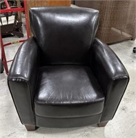 Modern Black Vinyl Arm Chair