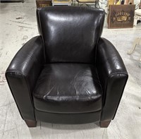 Modern Black Vinyl Arm Chair