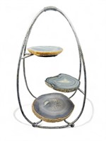 Sliced agate & iron 3-tiered dessert/appetizer