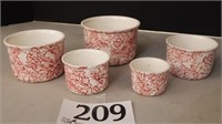 STAFFORDSHIRE ENGLAND 5 PC BOWL SET 4 IN