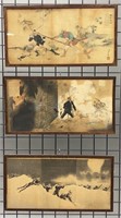 3 Toshikata Sino-Japanese War Triptychs