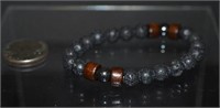 Lava Rock & Bead Stretch Bracelet