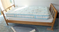 TWIN BED, WOOD HEADBOARD FOOTBOARD