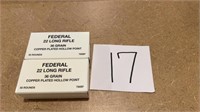 2 BoxesFederal black pack 22 long rifle
 36 grain