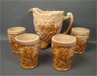 Fenton Founder Chocolate Slag 5 Pc Water Set