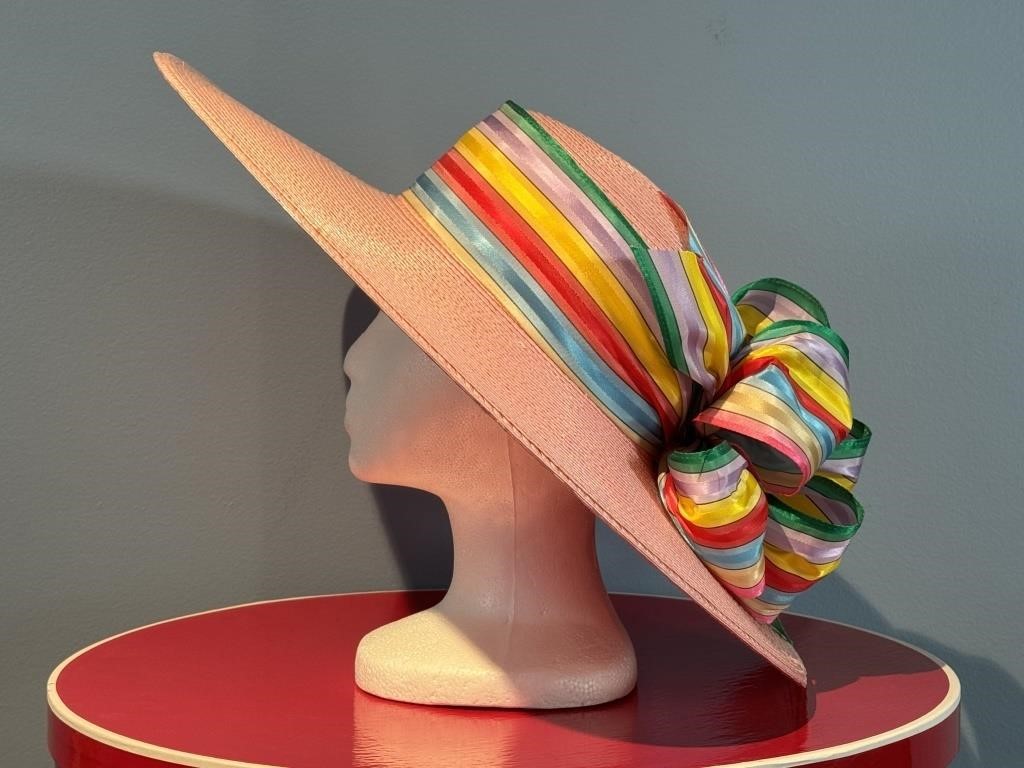 Pretty In Pink! Frank Olive Hat 7 1/2 D