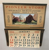 1936 Pioneer store calendar