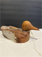 Art Piece Driftwood Duck Decoy Carving 10" x 6”