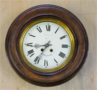 French Oak Cased Wall Clock.