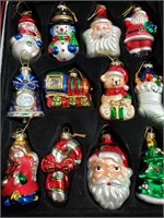 (12) Hand Blown Glass Ornaments in Box