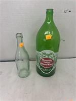 2 cnt Vntg Glass Bottles