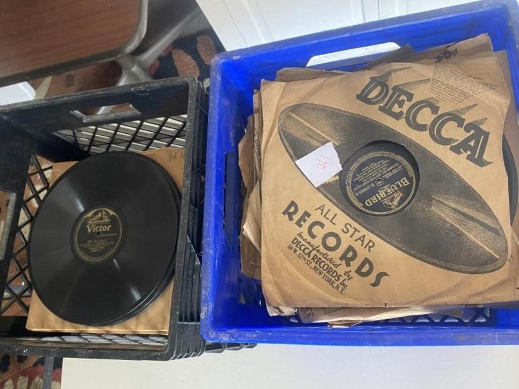 Two crates vintage records