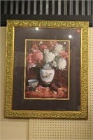 Floral Still Life Print in Ornate Frame