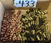 127 .45 Auto Brass & 97 Bullets Reloading Ammo