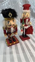 Set of 2 Nutcrackers. Ornate Soldier and Santa.