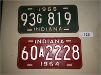 (2) Indiana License Plates