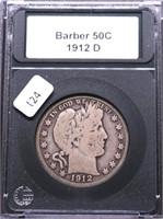 1912 D BARBER HALF DOLLAR VG