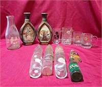 Asstorted bottles; 2 Jim Beam