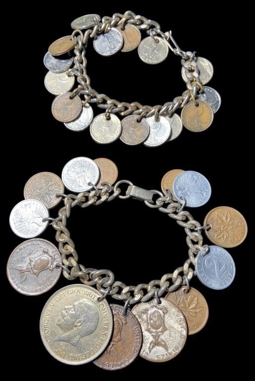 Vintage Coin Charm Bracelets