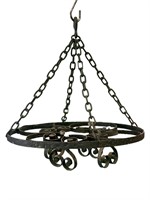 Round Iron Light with Upside Down Heart Shapes
