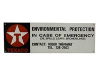 TEXACO ENVIRONMENTAL PROTECTION S/S ALUM. SIGN
