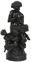 Clodion Bronze Sculpture – Faun And Infants
