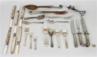 Lot Sterling, Sterling Handled, Silver Plate Items