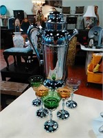 Beautiful 7 piece chrome pitcher goblet set