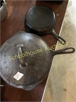 Cast iron skillets one with basting cover #8 with