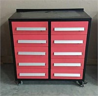 10 Drawer Tool Box on Wheels with Tools