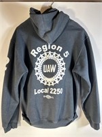 local 225 UAW gray hoodie, sweatshirt, SZ L