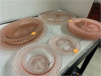 Pink Depression Glass Lot of 9