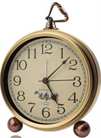 ($67) JUSTUP Golden Table Clock, Retro Vintage