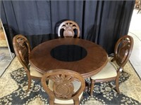 Beautiful lazy Susan dining table and chairs