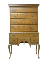 Queen Anne flat top highboy. 18th century.