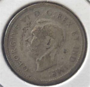 Silver 1940 Canadian dime