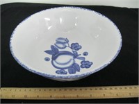 BLUE & WHITE HAND PAINTED SERVING BOWL