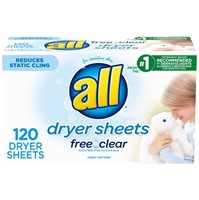 P3752  Free Clear Dryer Sheets, 120 Count