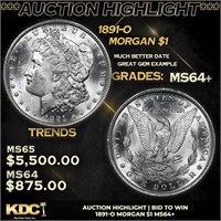 ***Auction Highlight*** 1891-o Morgan Dollar $1 Gr