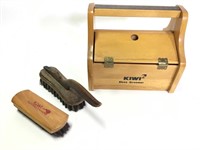 Wood Kiwi Shoe Groomer Box w/ Brushes