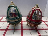 2 MR CHRISTMAS LIGHTED MOTION METAL STANDS