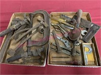 2 Flats of various old tools